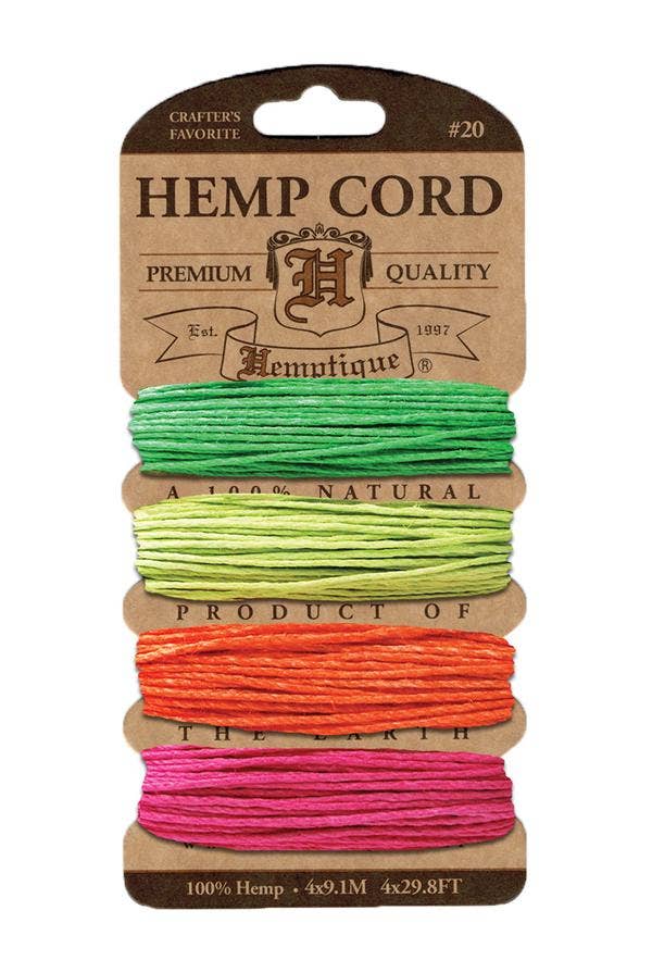 Hemptique True Hemp Cord 20lb 120'-Razzle Dazzle