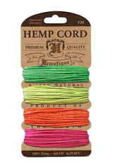 Hemptique True Hemp Cord 20lb 120'-Razzle Dazzle