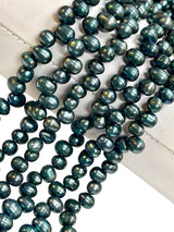 Peacock Teal Green Freshwater Pearl Gemstone Beads – 8mm