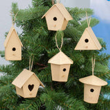 Premade Mini Paper Mache Birdhouses (Set of 6)