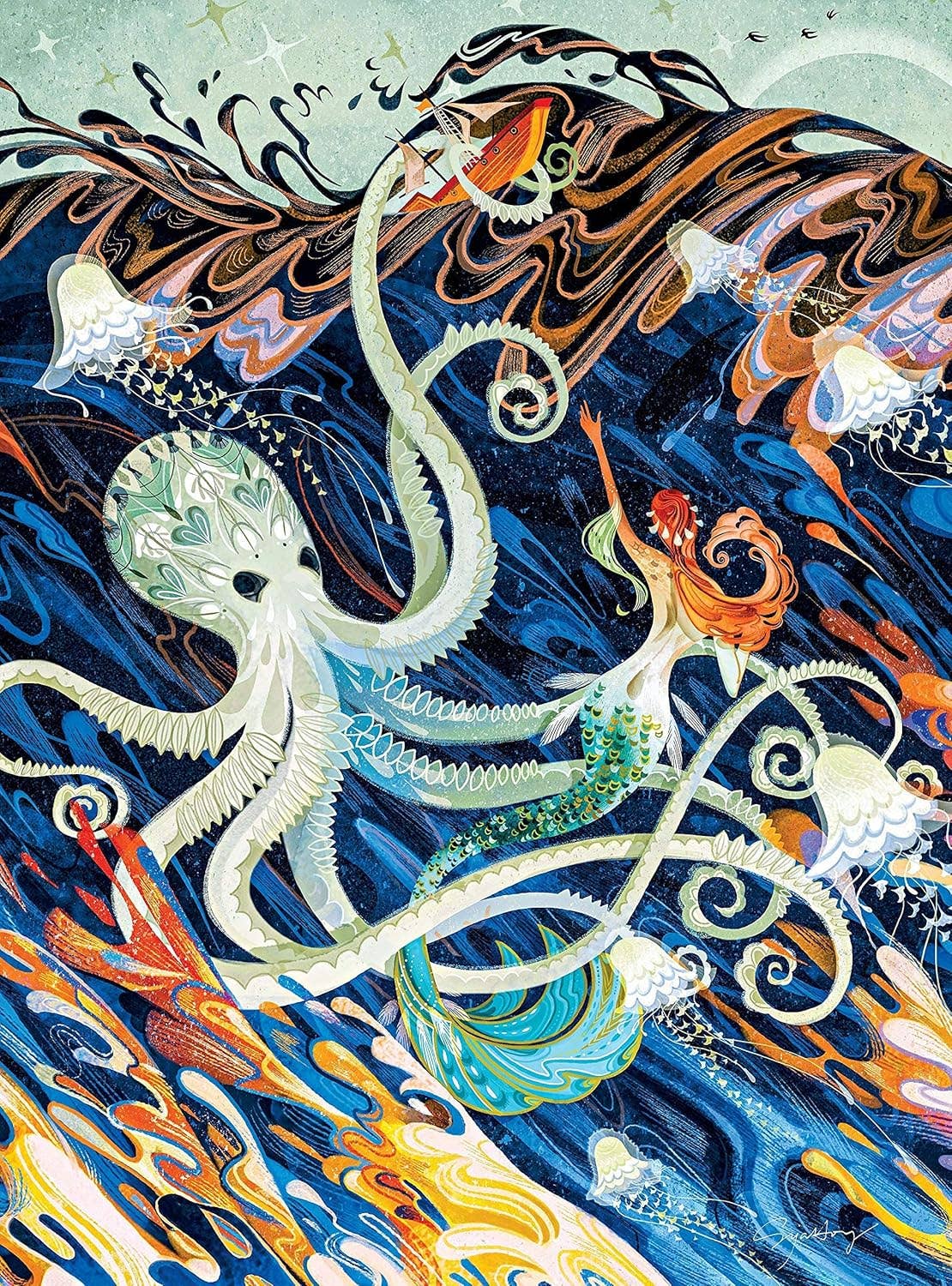 Artist's Canvas: Little Mermaid  1000 Piece Jigsaw Puzzle