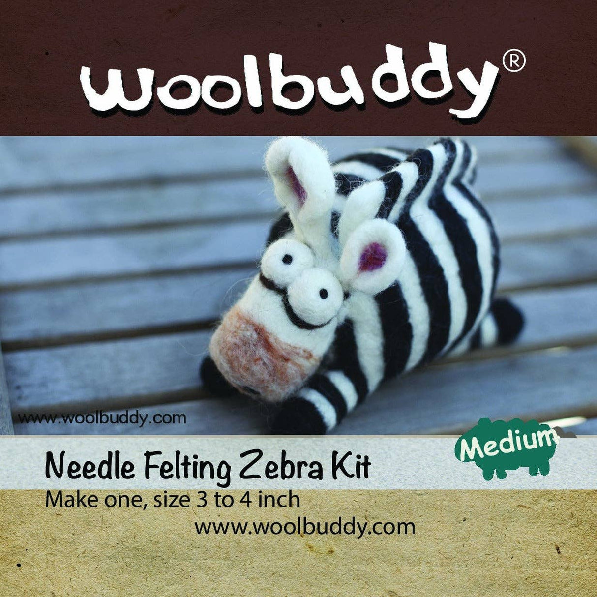 Needle Felting Zebra Kit