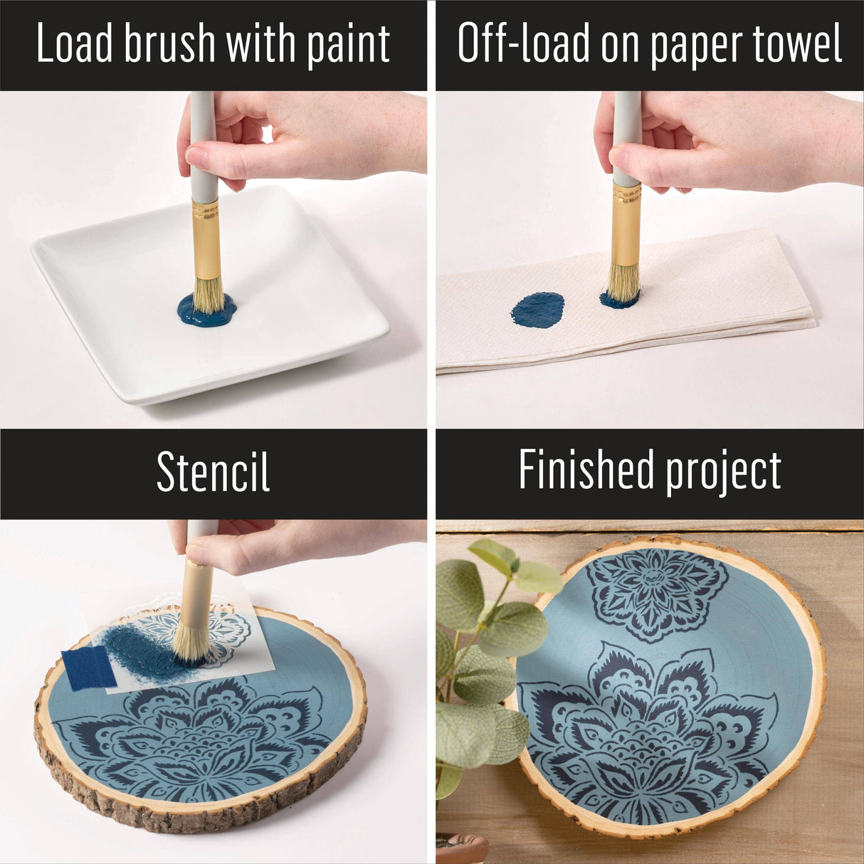 Folkart® Stencil Brush Set, Short Handle - 8-Piece