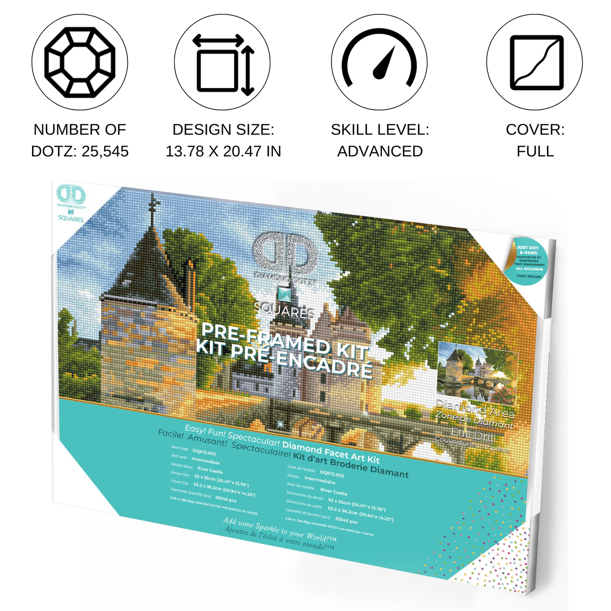 Diamond Dotz River Castle Pre-Framed Kit - 20.5" x 13.8"