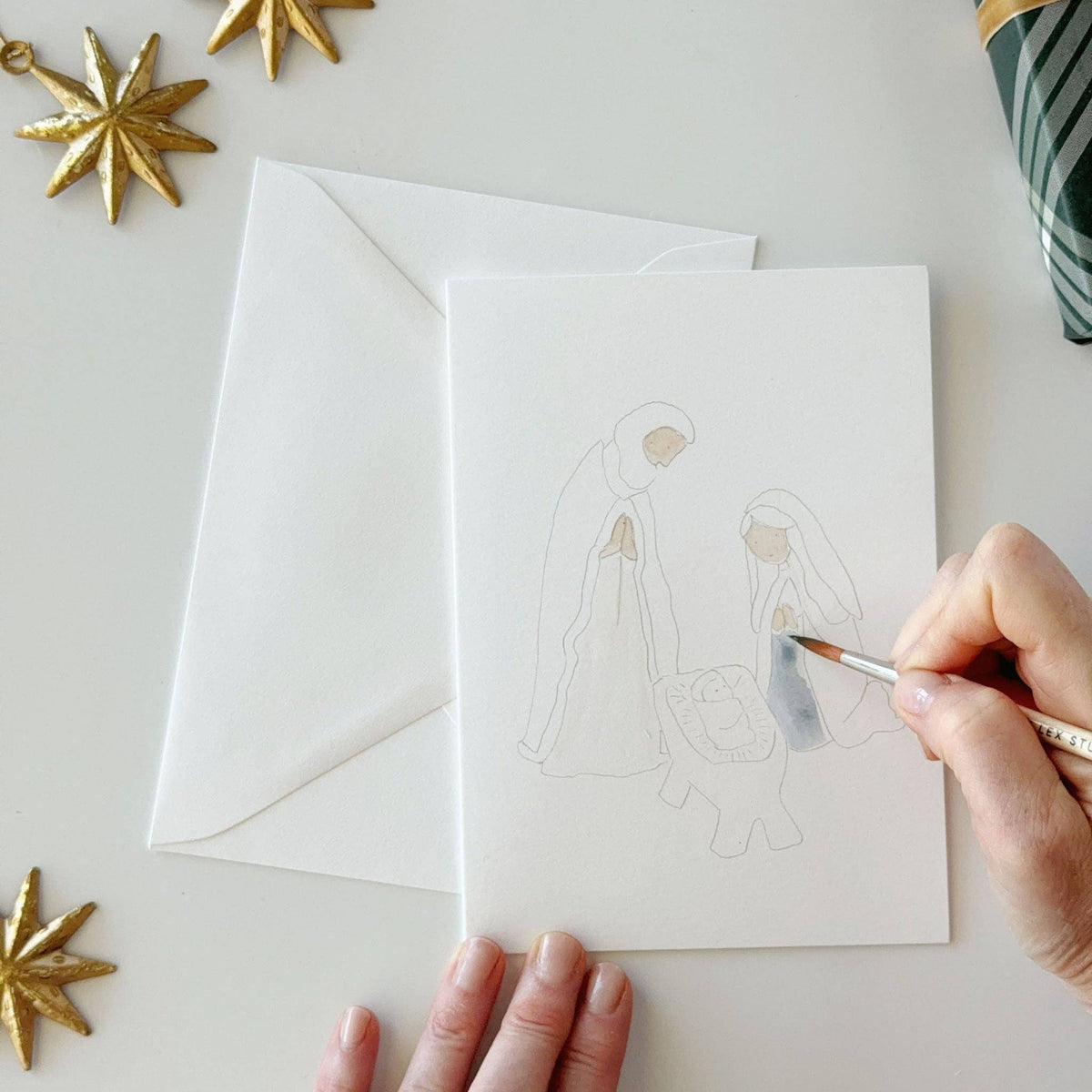 Nativity paintable notecard