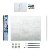 Figured'Art Paint By Number Framed Kit-Blossoming port Frame