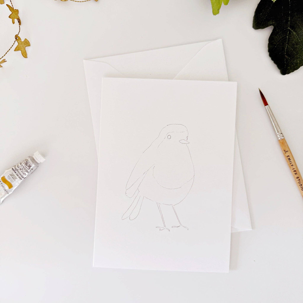 Backyard birds Emily Lex paintable notecards