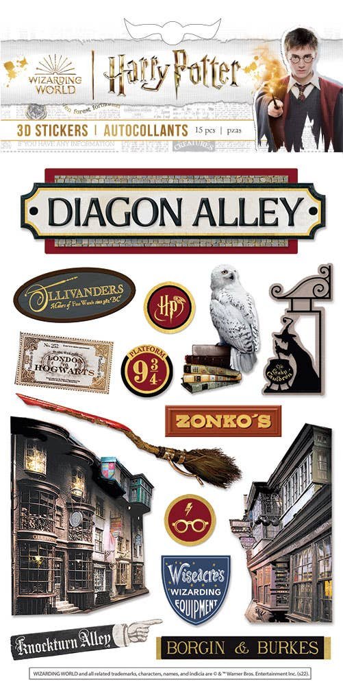 Paper House Diagon Alley Harry Potter 3D Stickers
