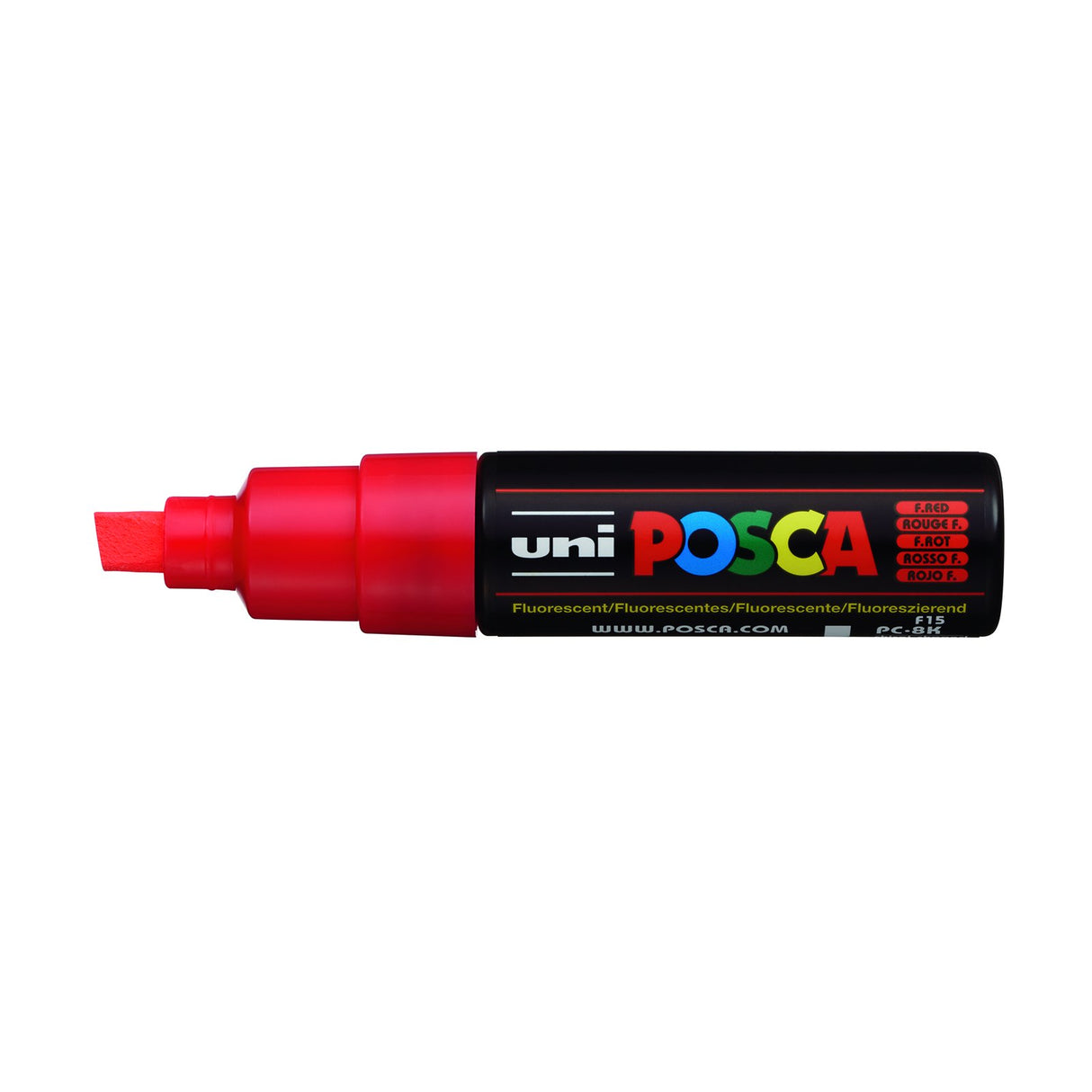 POSCA Paint Marker, PC-8K Broad Chisel, Fluorescent Red
