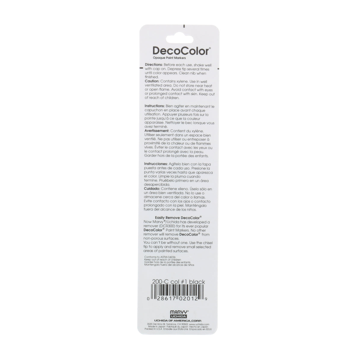 Decocolor Ultra Performance Uchida DecoColor Paint Marker, Fine, Carded Packaging, Black – PV Arts ...