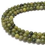 Natural Chinese Green Jade Smooth Round Beads  8mm 15.5'' Strand