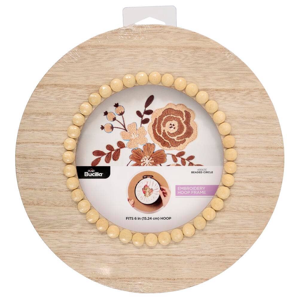Bucilla® Wood Embroidery Hoop Frame -  6” Beaded Circle