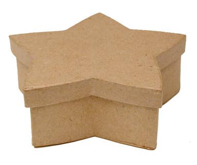 Premade Paper Mache Star Box - 5" x 5" x 1-1/2"