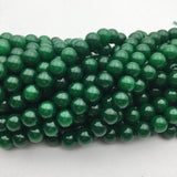 Solid Green Dyed Jade Smooth Round Beads 8mm  15.5" Strand