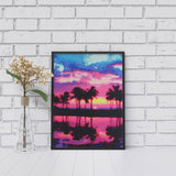 Palm Tree Sunset Diamond Painting Kit