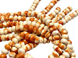 Orange and White Rain Flower stone beads Strands 6mm