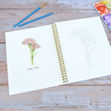 Watercolor workbook, Birth Month Flowers Watercoloring book