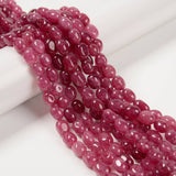 Strawberry Quartz Color Dyed Jade Pebble Nugget Beads Size 8x10mm 15.5'' Strand