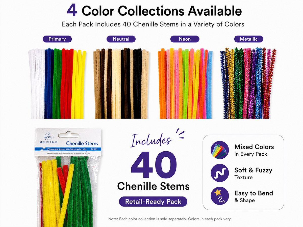 Chenille Stems Color Collection, 25ct (4 Color Collections)