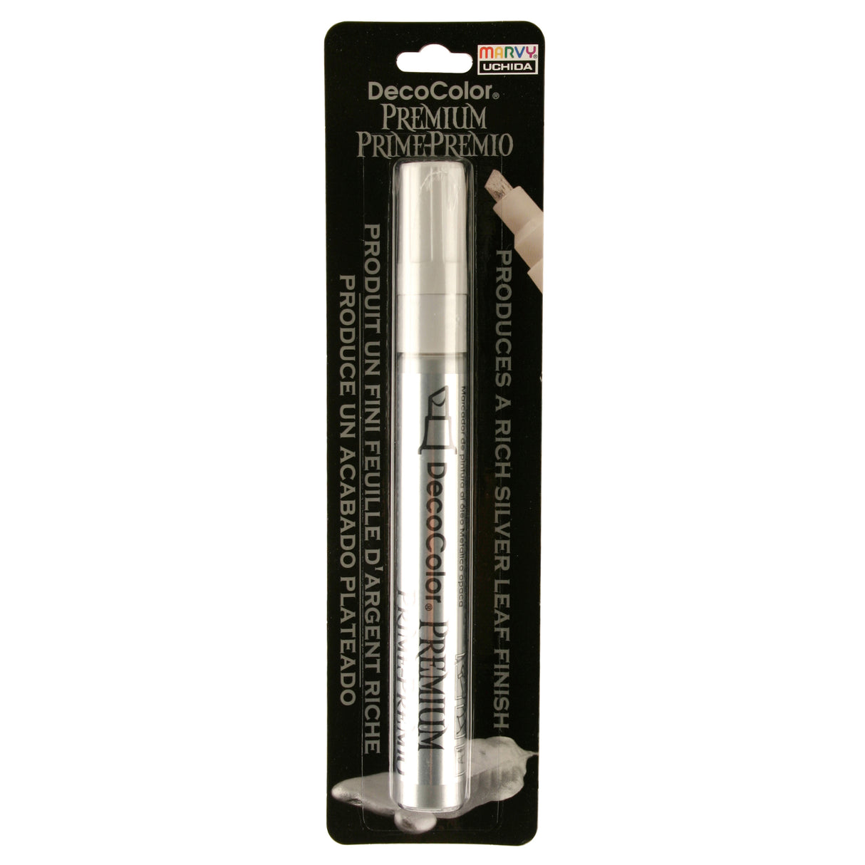 Uchida DecoColor Premium Paint Marker, Carded Packaging, Silver