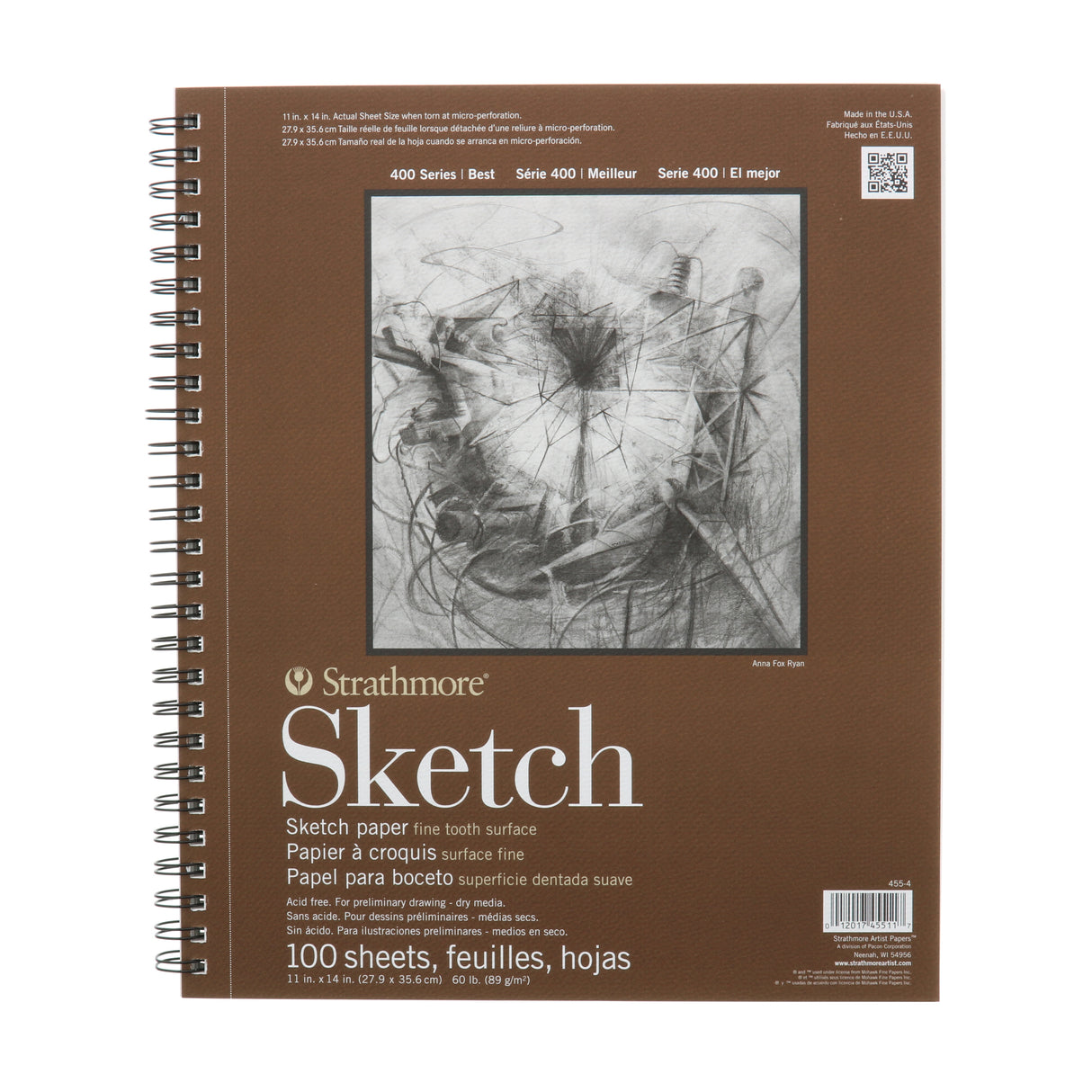 Strathmore Sketch Paper Pad, 400 Series, 100 Sheets, 11 in x 14 in