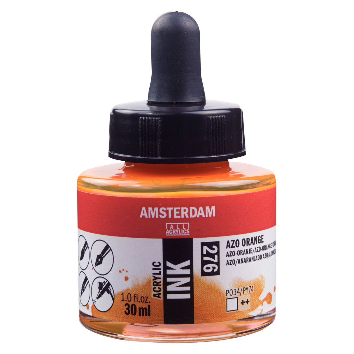 Amsterdam Acrylic Ink, 30ml, Azo Orange