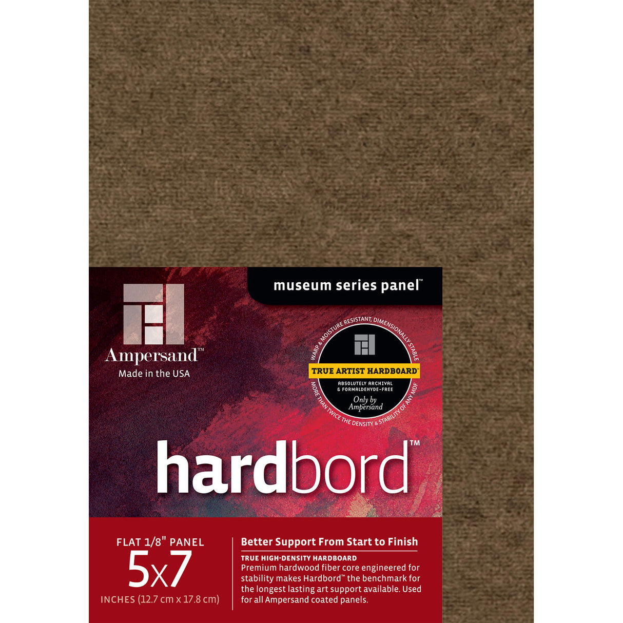 Ampersand Art Hardbord, Uncradled, 1/8 in Profile, 5 in x 7 in, 3/Pkg.