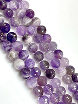 10mm Amethyst  Gemstone Faceted Round Beads Strand  10mm