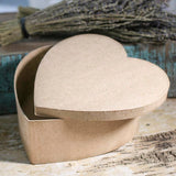 Premade Heart Paper Mache Box - 7-1/2" x 7-1/2" x 3"