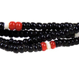 Black and Red Seed Trade Bead Strand