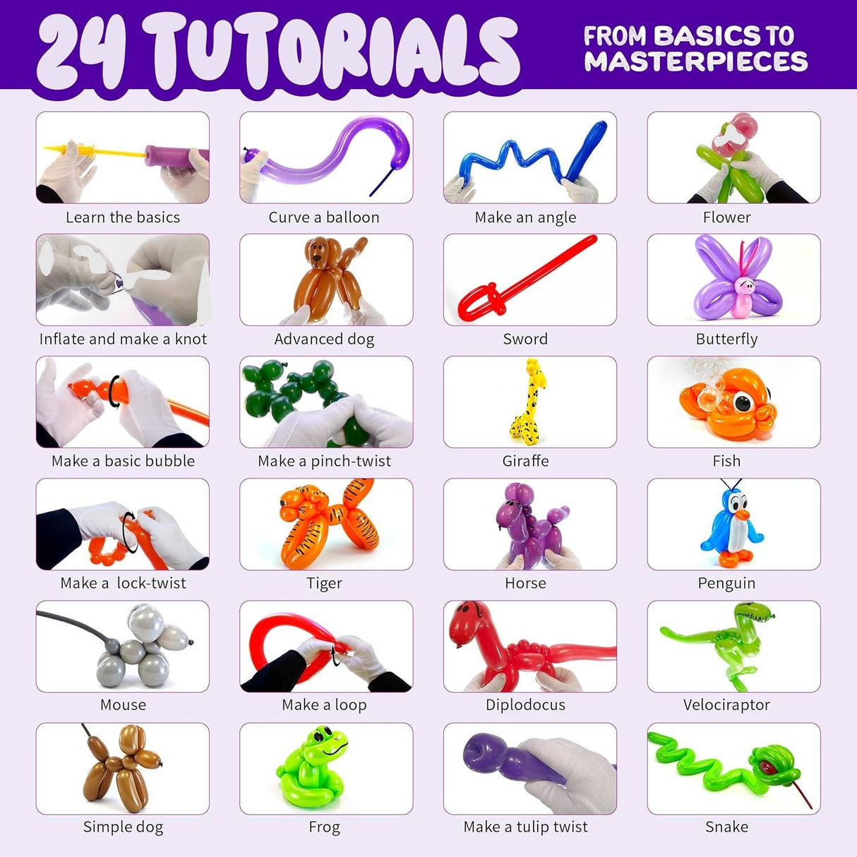 Balloon Animal Twisting Kit for Kids (with pump)