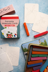 Paintable Watercolor Card Deck - Fruits and Veggies