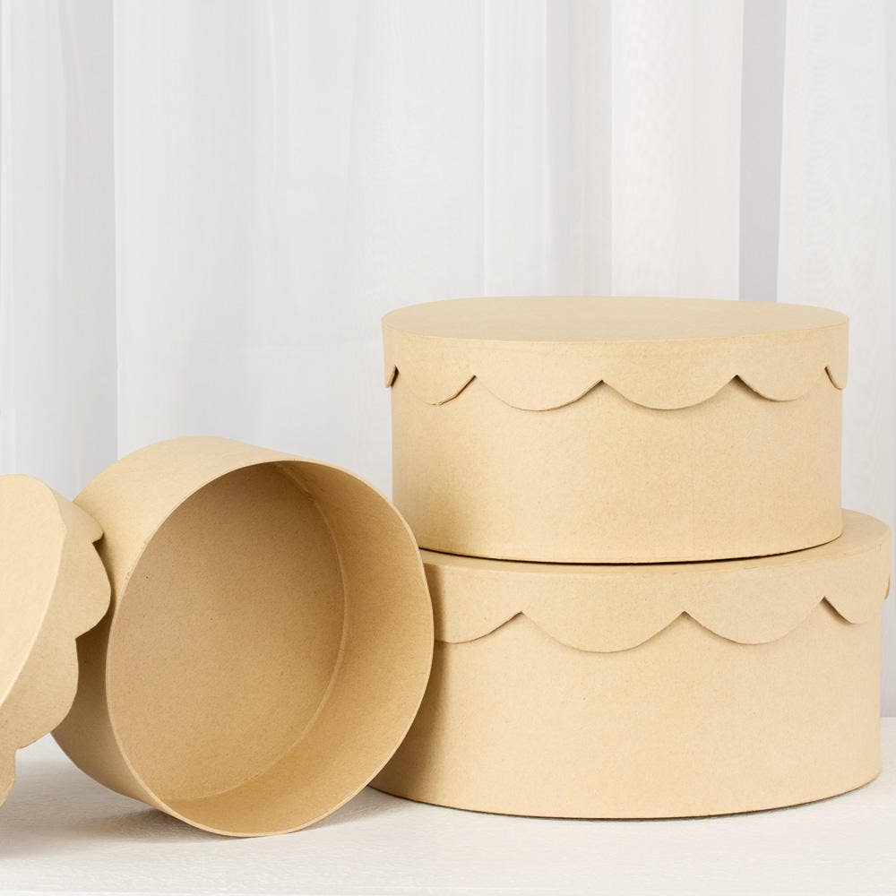 Premade Paper Mache Round Cake Box Large