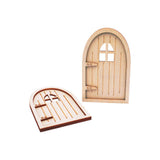 Mini Fairy Doors, Unfinished Wood, Assorted Styles, 2ct
