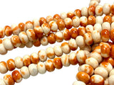 Orange and White Rain Flower stone beads Strands 6mm