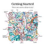 Reverse Coloring Watercolors for You to Doodle & Trace