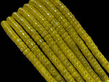 Iridescent Aura Crystal Beads Yellow 6x4mm Heishi Disc