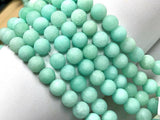 8mm Ocean Green Sponge Agate Smooth Matte Finish Beads
