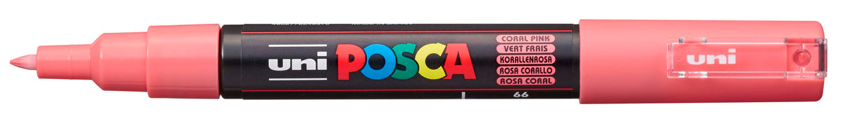 POSCA Paint Marker, PC-1M, Extra-Fine Bullet, Coral Pink