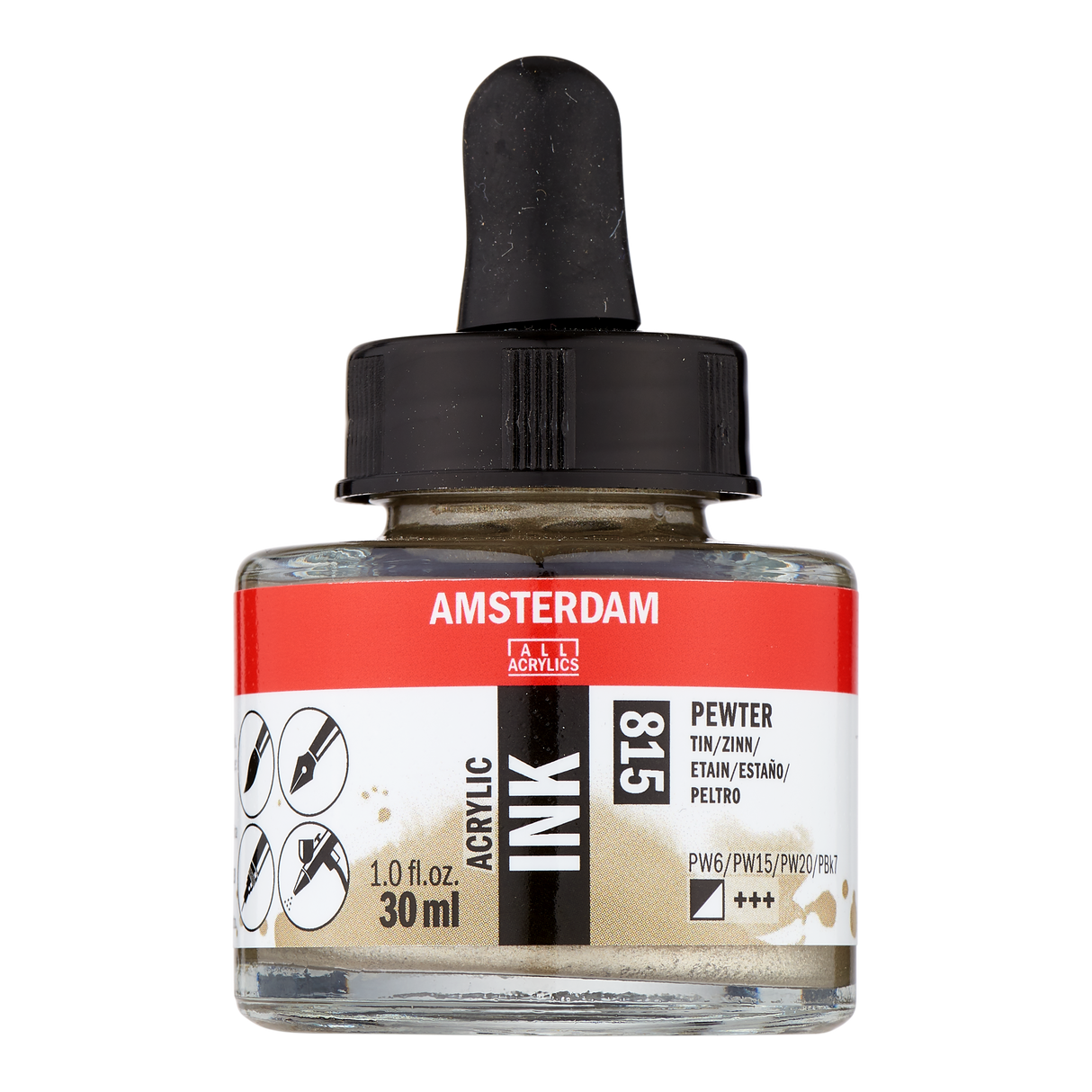 Amsterdam Acrylic Ink, 30ml, Pewter