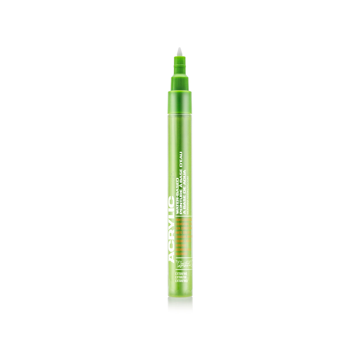 Montana Cans Acrylic Paint Marker, .7mm, Extra-Fine Nib, Shock Green Light
