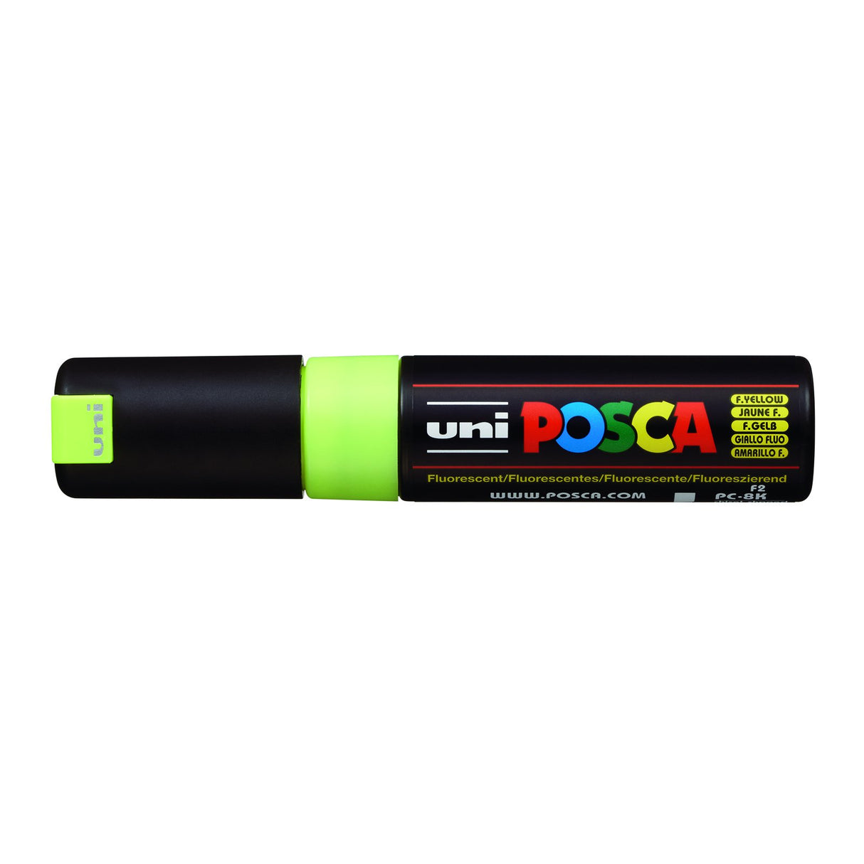 POSCA Paint Marker, PC-8K Broad Chisel, Fluorescent Yellow