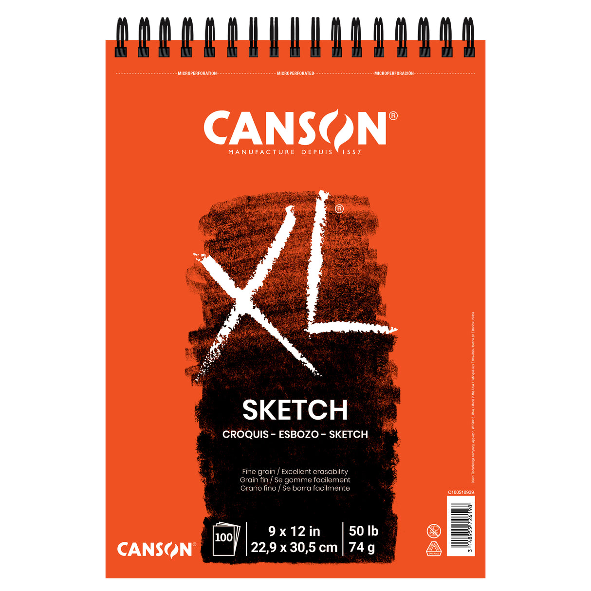 Canson XL Sketch Pad, 9in x 12in, 100 Sheet/Pad