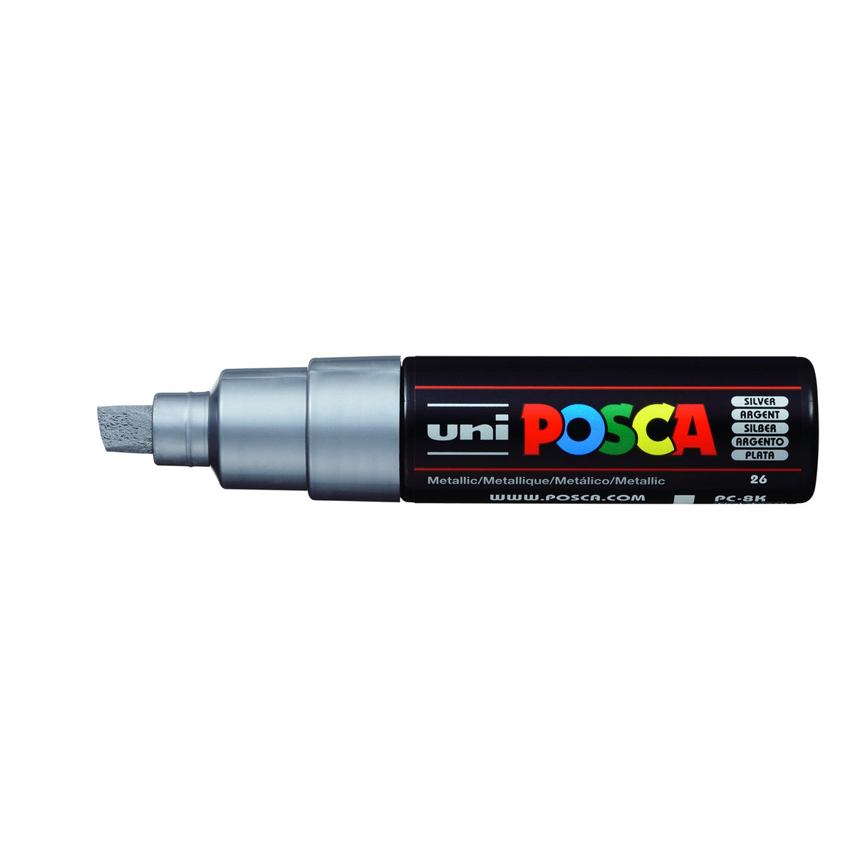 POSCA Paint Marker, PC-8K Broad Chisel, Silver
