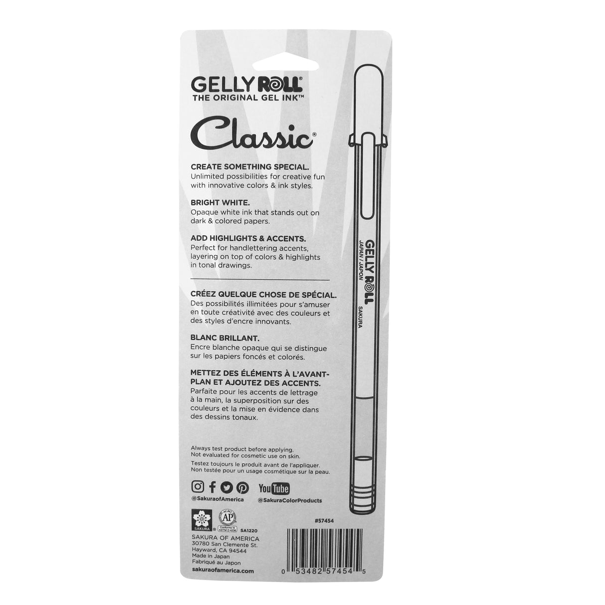 Sakura Gelly Roll Pen Set, 3/Pkg., White, Assorted Points