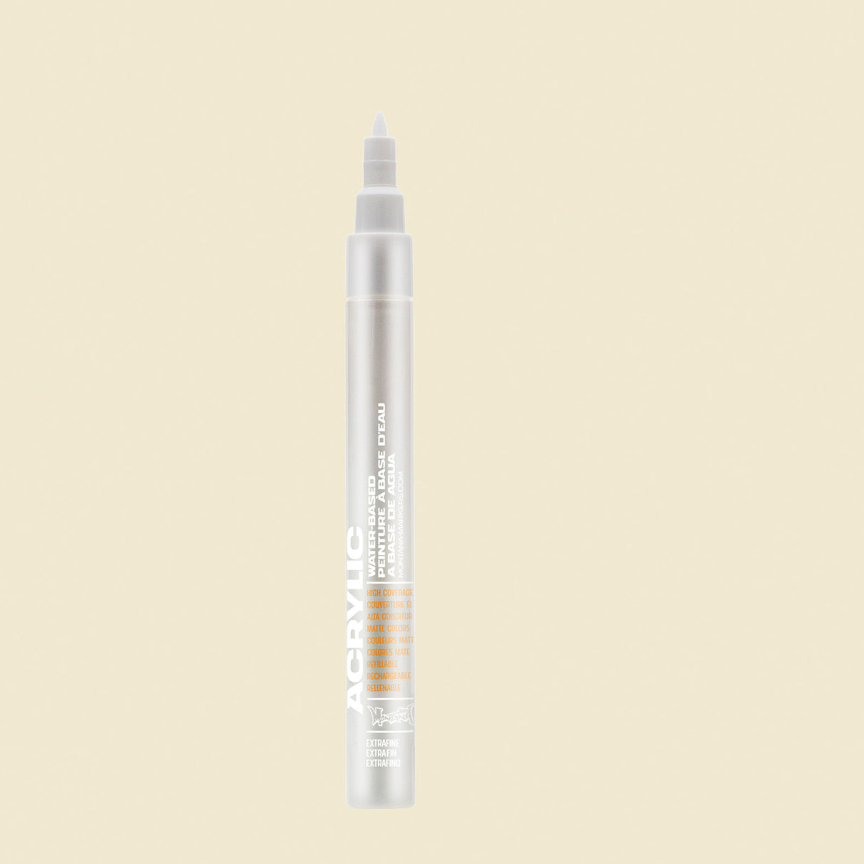 Montana Cans Acrylic Paint Marker, .7mm, Extra-Fine Nib, Shock White Pure