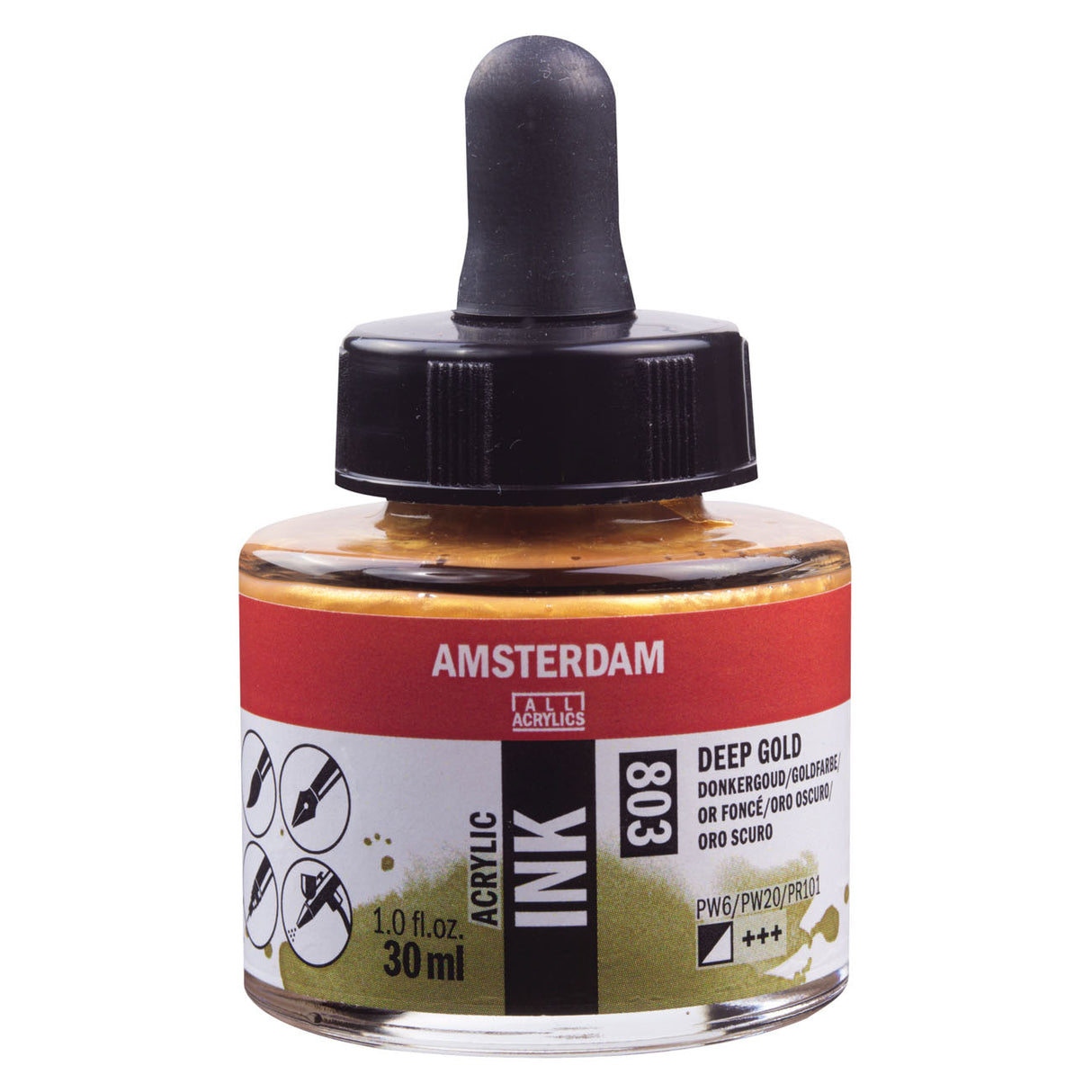 Amsterdam Acrylic Ink, 30ml, Deep Gold