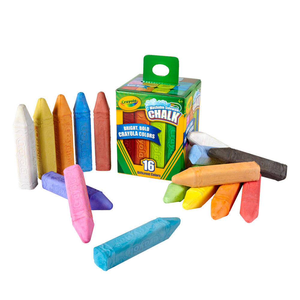 Crayola Washable Sidewalk Chalk Set, 16-Colors
