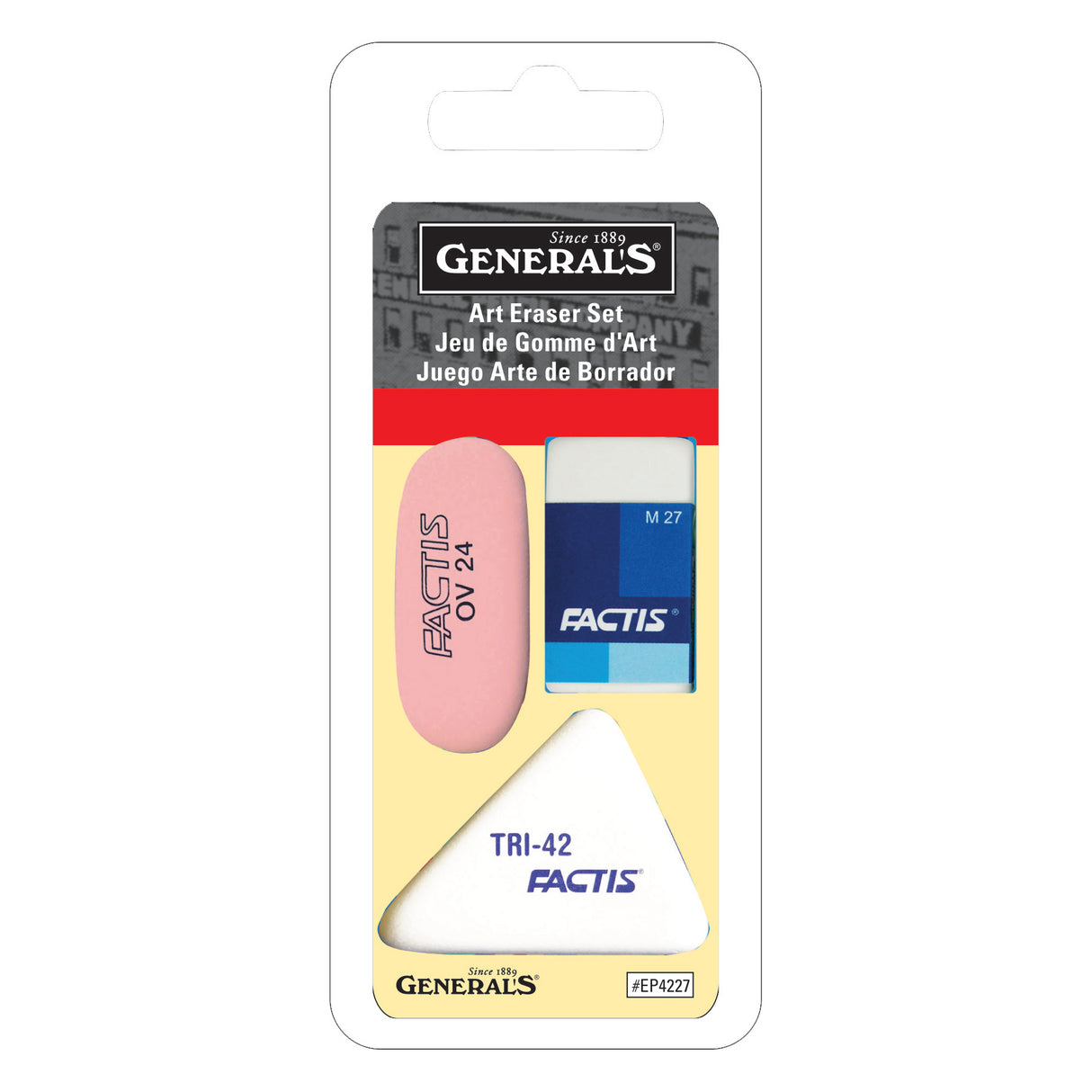 General Pencil Art Factis Eraser Set, 3/Pkg.