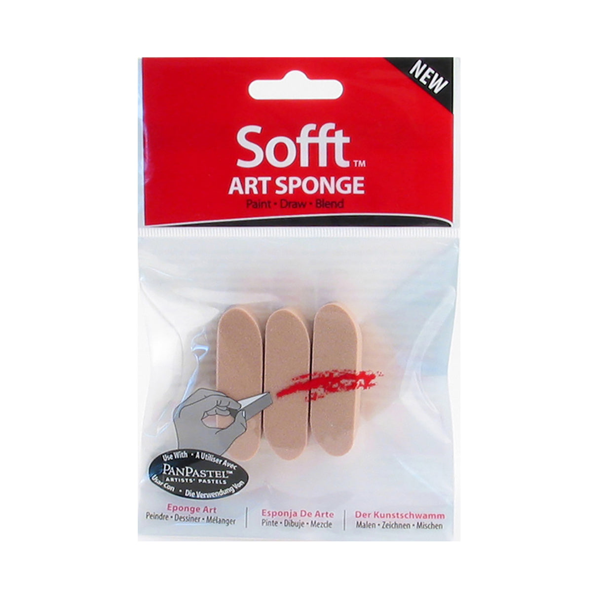 Colorfin Sofft Tools, Art Sponges, Rounded Sponge Bar 3/Pkg.